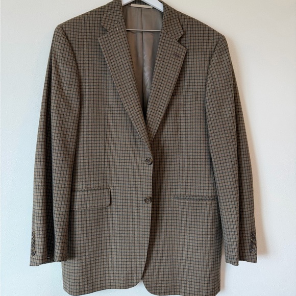 Men’s Plaid Burberry London Wool Suit Jacket